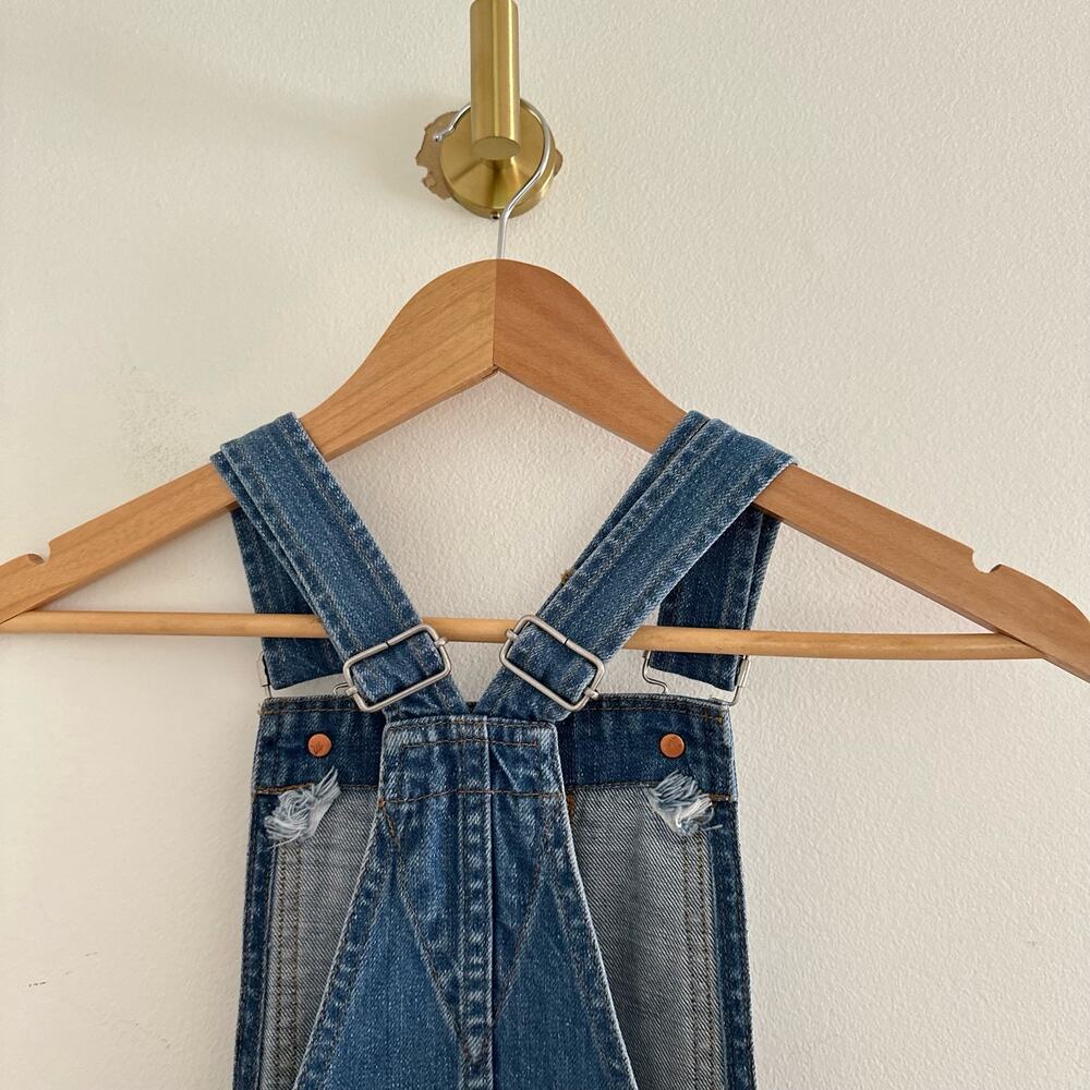 Madewell Adirondack Denim Raw Hem Short Overalls Blue XXS - Picture 9 of 11